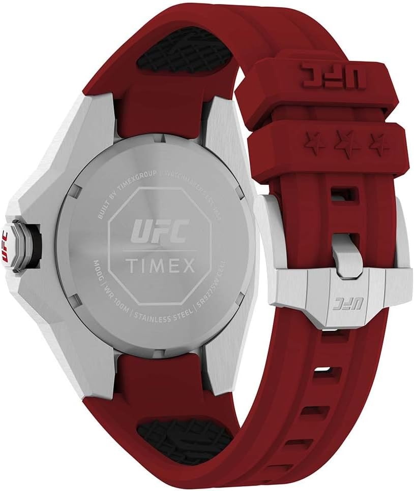 image:imageTimex UFC Mens Pro 44mm WatchRedBlackSilverTone