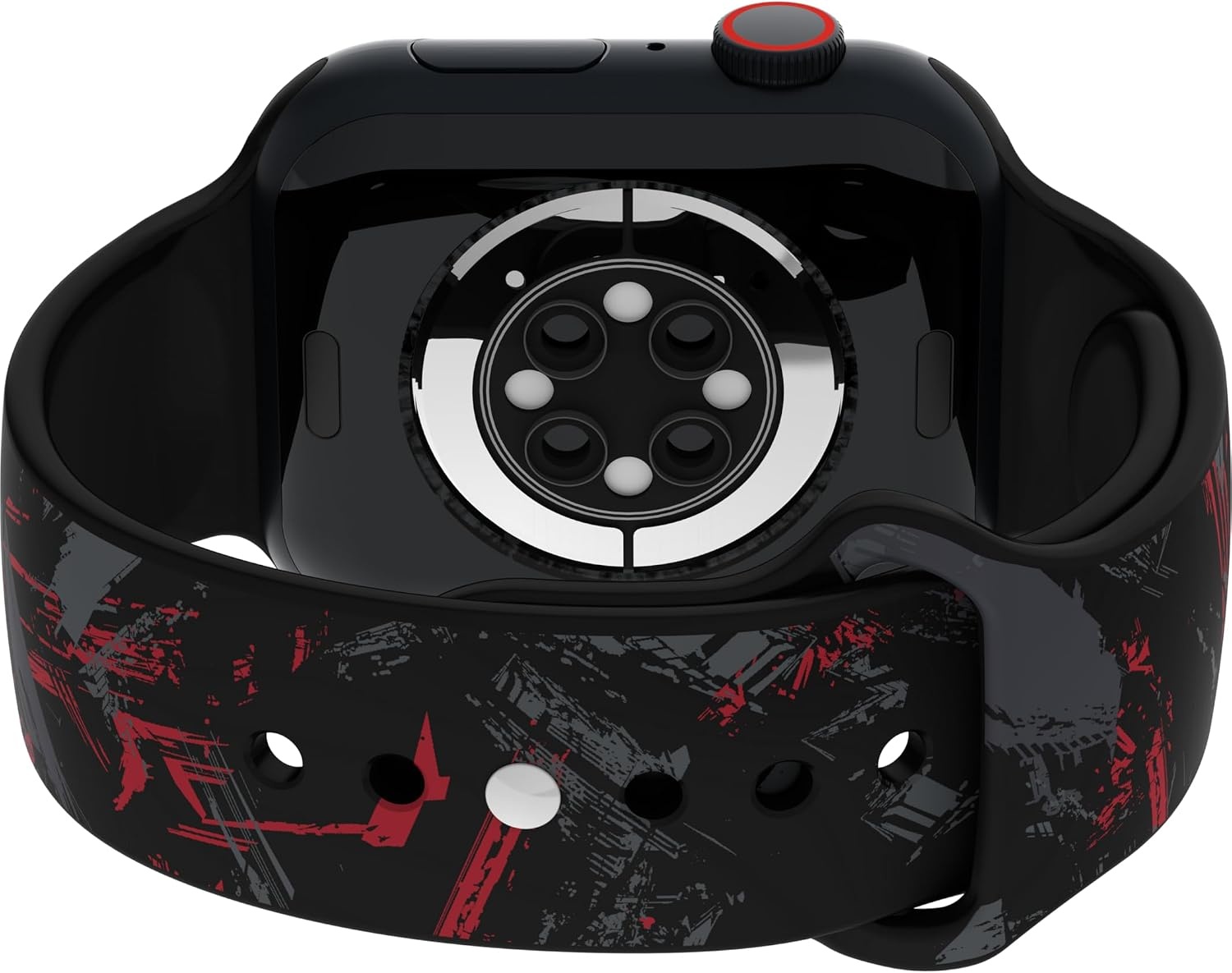 image:imageTimex UFC Smartwatch Band Compatible with Apple Watch 44mm 45mm 49mmBlackSilverRed Splatter