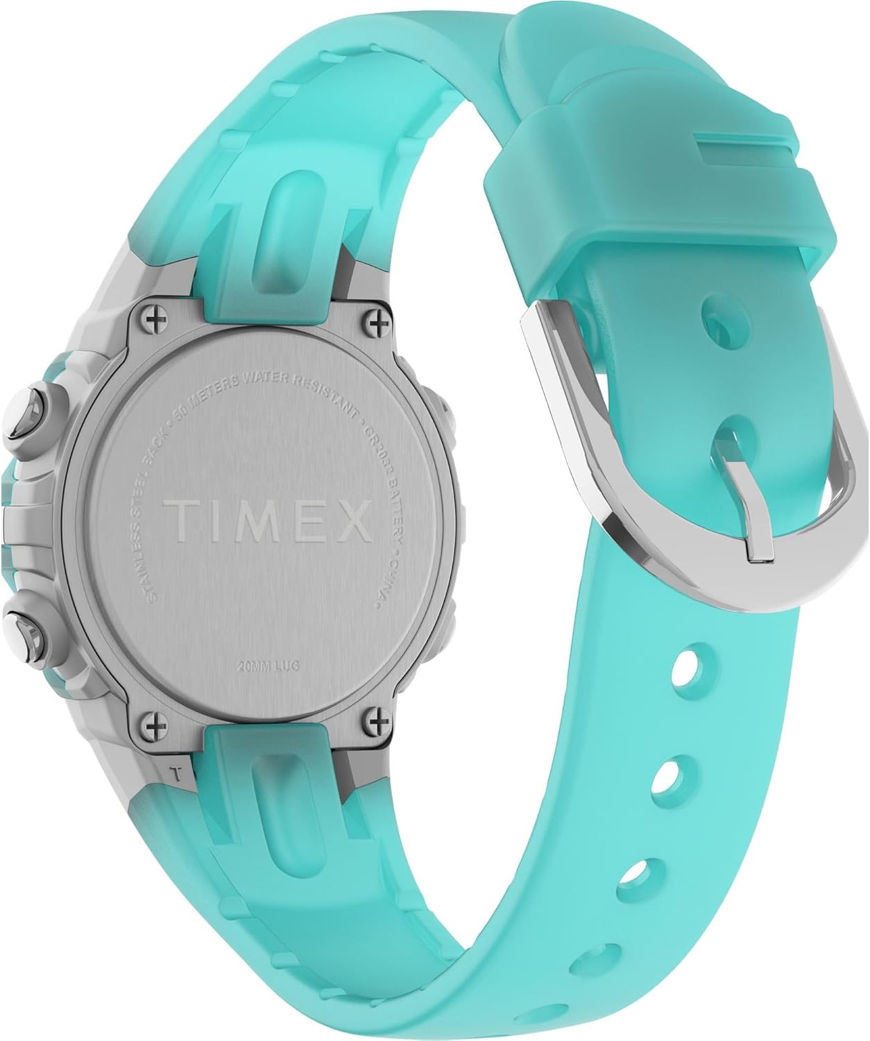 image:imageTimex Unisex Digital 33mm WatchBlueSilverToneDigital