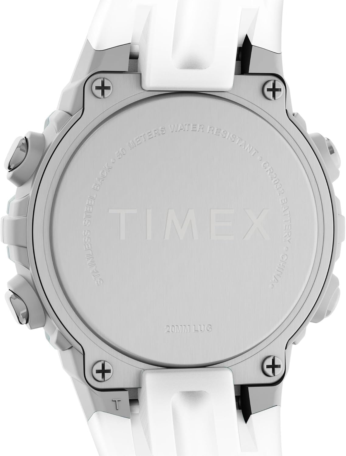 image:imageTimex Unisex Digital 33mm WatchWhiteSilverToneDigital
