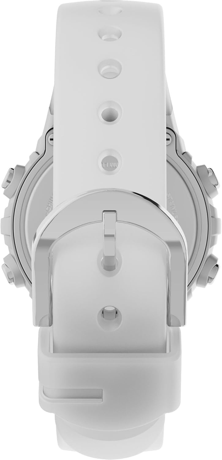 image:imageTimex Unisex Digital 33mm WatchWhiteSilverToneDigital