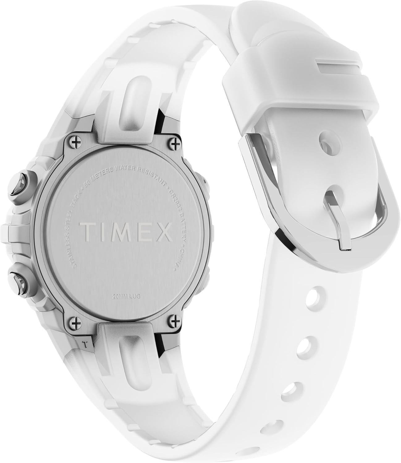 image:imageTimex Unisex Digital 33mm WatchWhiteSilverToneDigital