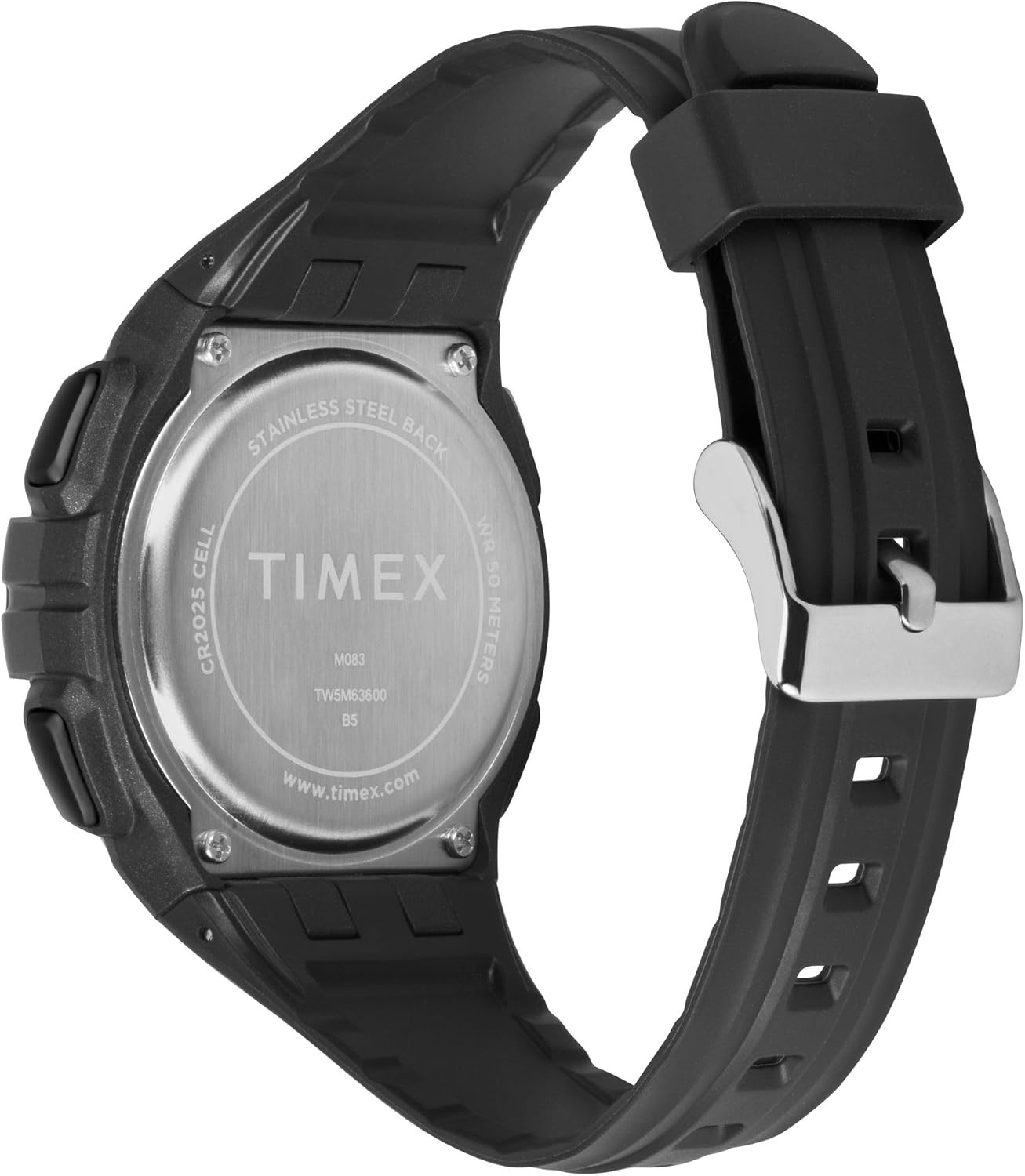 image:imageTimex Unisex Digital 43mm WatchBlackBlackDigitalOrange