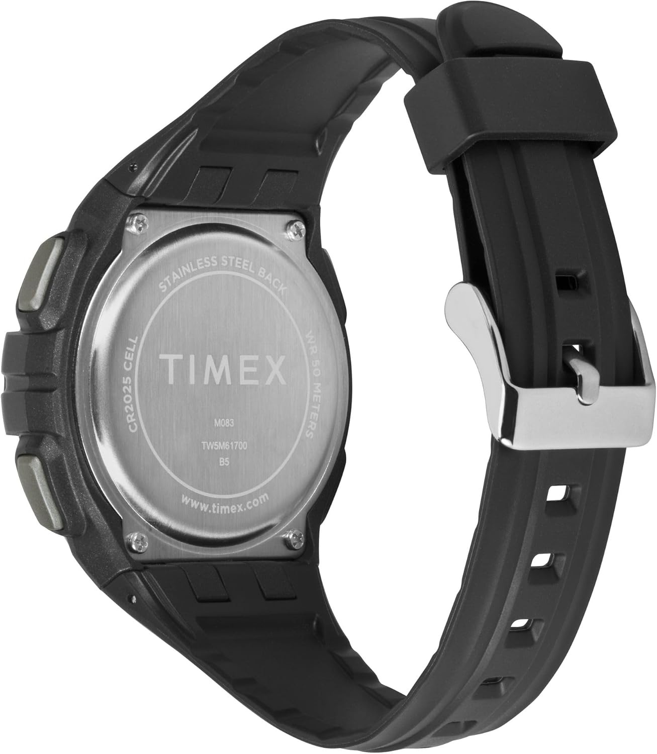 image:imageTimex Unisex Digital 43mm WatchBlackBlackWhite Digital