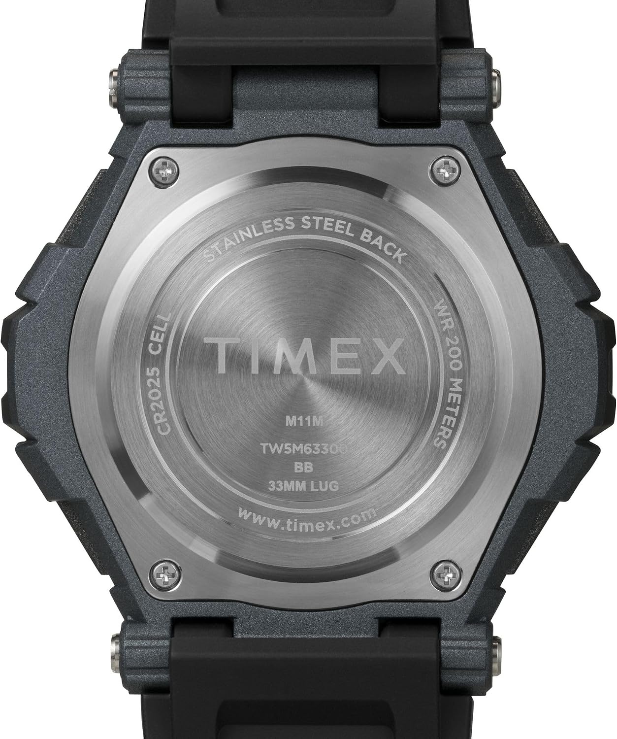 image:imageTimex Unisex Digital 52mm WatchBlackBlackDigitalSilver Top Ring