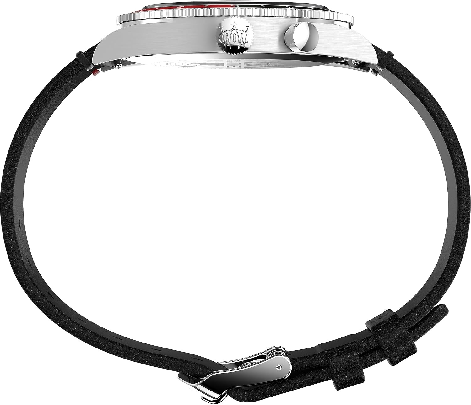 image:imageTimex Waterbury 39mm Mens Analog Watch Durable Stainless Steel Case Day and Date Window Durable Design 100M Water ResistanceBlackStainless SteelBlackRed
