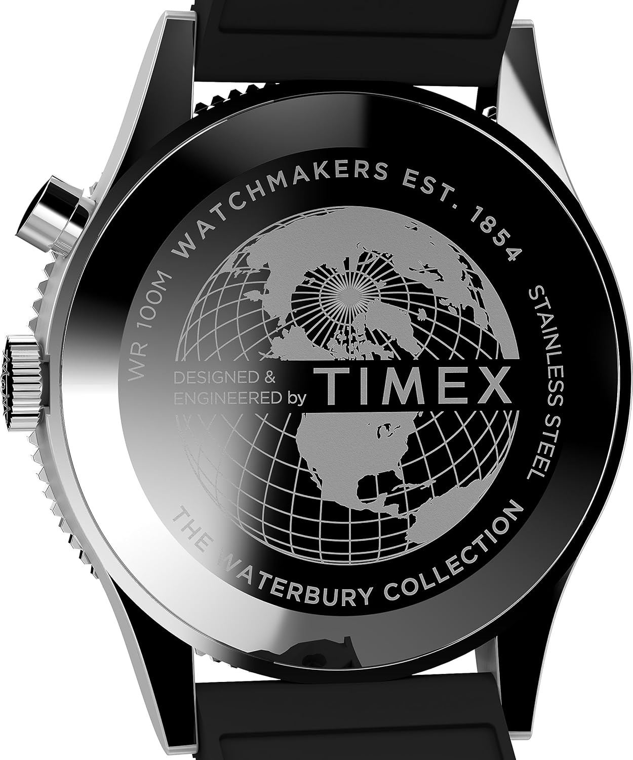 image:imageTimex Waterbury 39mm Mens Analog Watch Durable Stainless Steel Case Day and Date Window Durable Design 100M Water ResistanceBlackStainless SteelBlackBlue