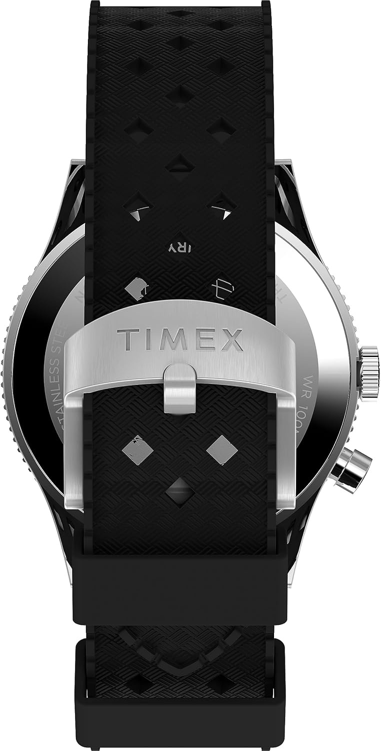 image:imageTimex Waterbury 39mm Mens Analog Watch Durable Stainless Steel Case Day and Date Window Durable Design 100M Water ResistanceBlackStainless SteelBlackBlue