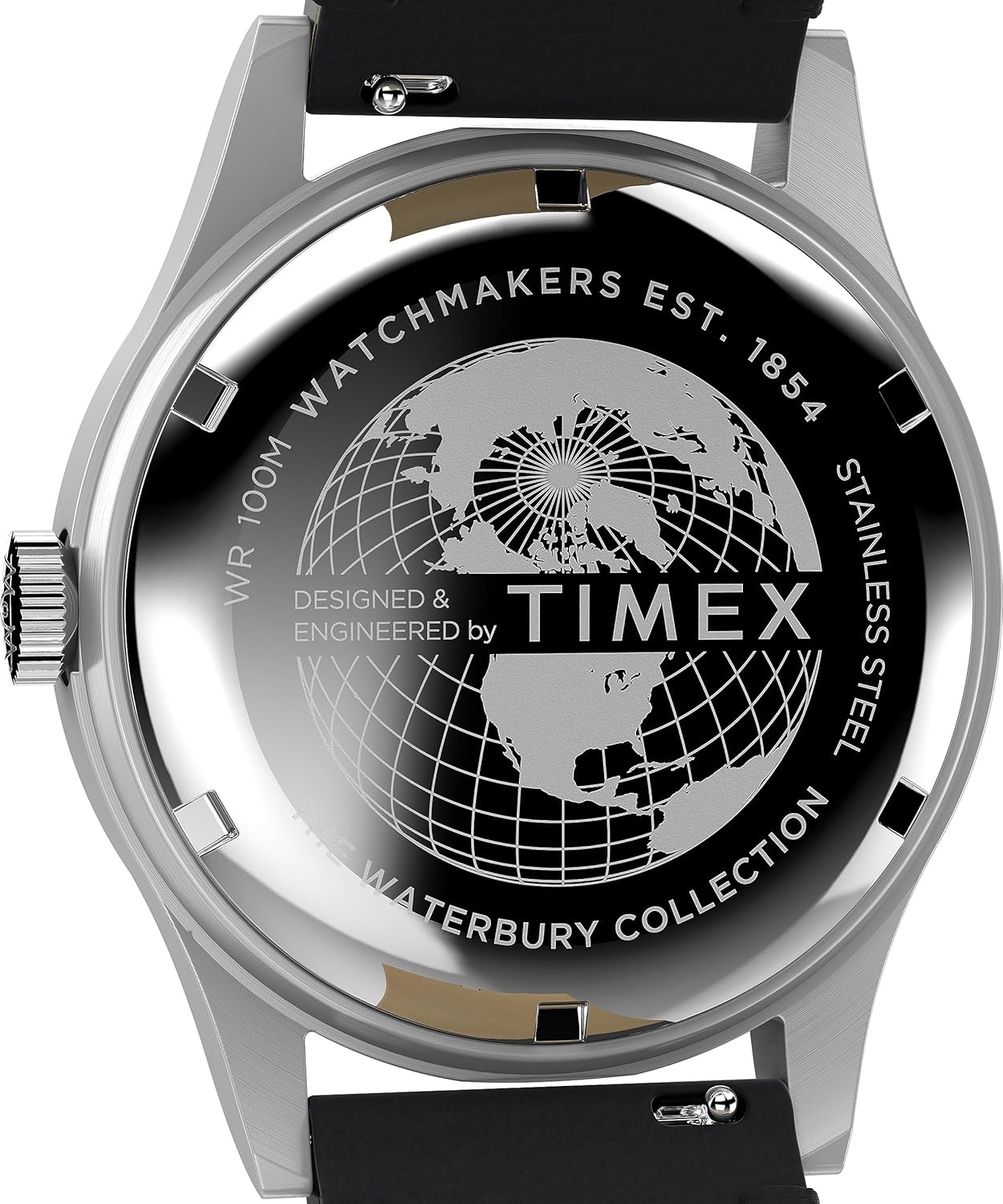 image:imageTimex Waterbury 39mm Mens Analog Watch Durable Stainless Steel Case Day and Date Window Durable Design 100M Water ResistanceBlackStainless SteelBlack