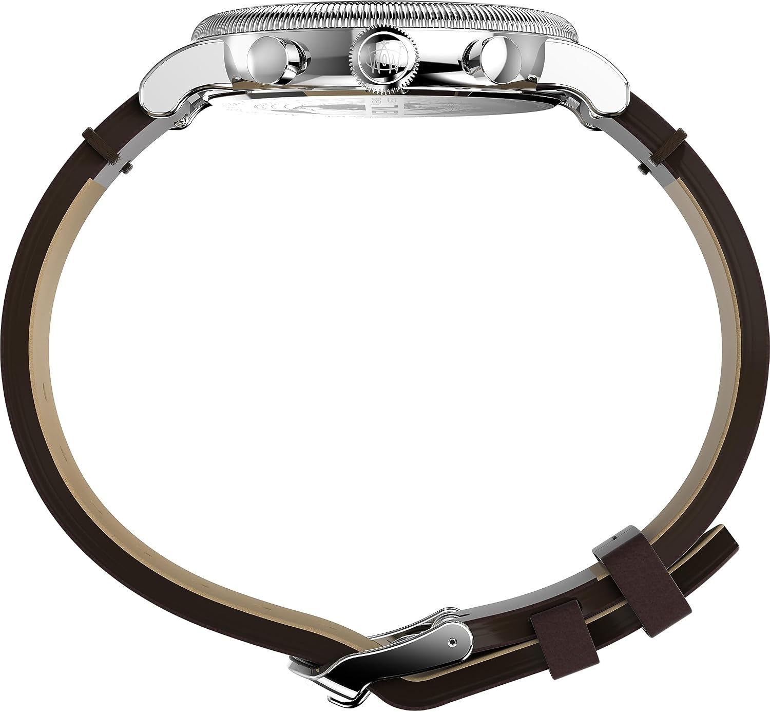 image:imageTimex Waterbury 39mm Mens Analog Watch Durable Stainless Steel Case Day and Date Window Durable Design 100M Water ResistanceBrownSilverToneSilverTone