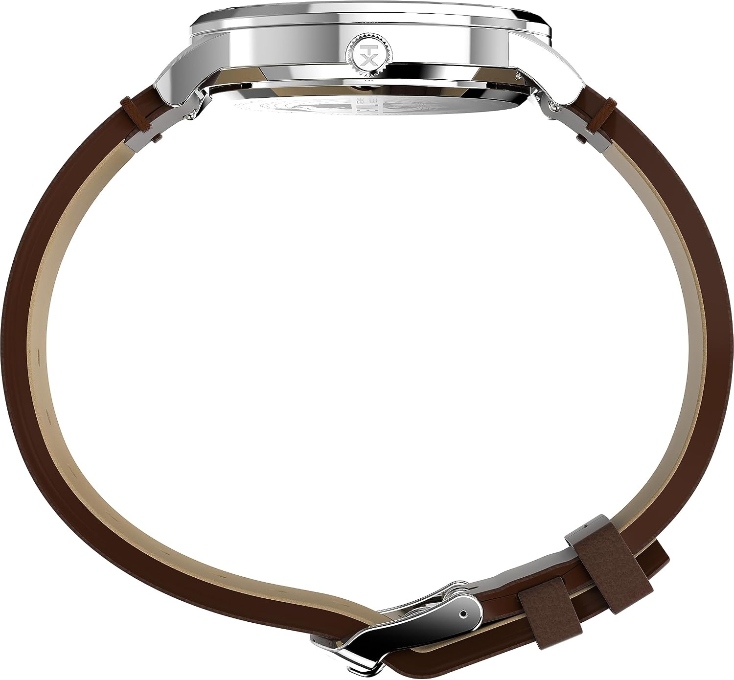 image:imageTimex Waterbury 39mm Mens Analog Watch Durable Stainless Steel Case Day and Date Window Durable Design 100M Water ResistanceBrownStainless SteelBlue
