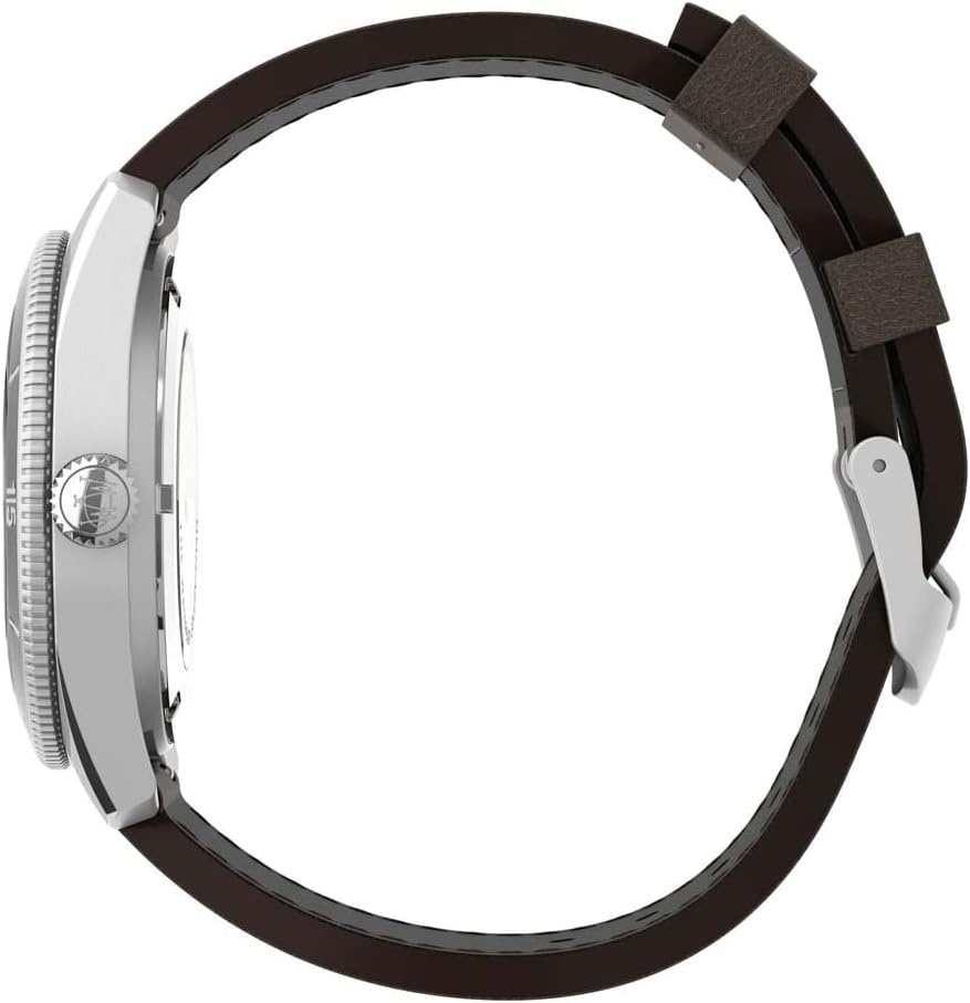image:imageTimex Waterbury 39mm Mens Analog Watch Durable Stainless Steel Case Day and Date Window Durable Design 100M Water ResistanceBrownStainless SteelGreen