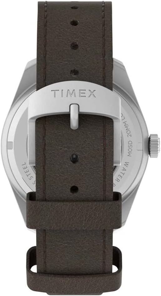 image:imageTimex Waterbury 39mm Mens Analog Watch Durable Stainless Steel Case Day and Date Window Durable Design 100M Water ResistanceBrownStainless SteelGreen