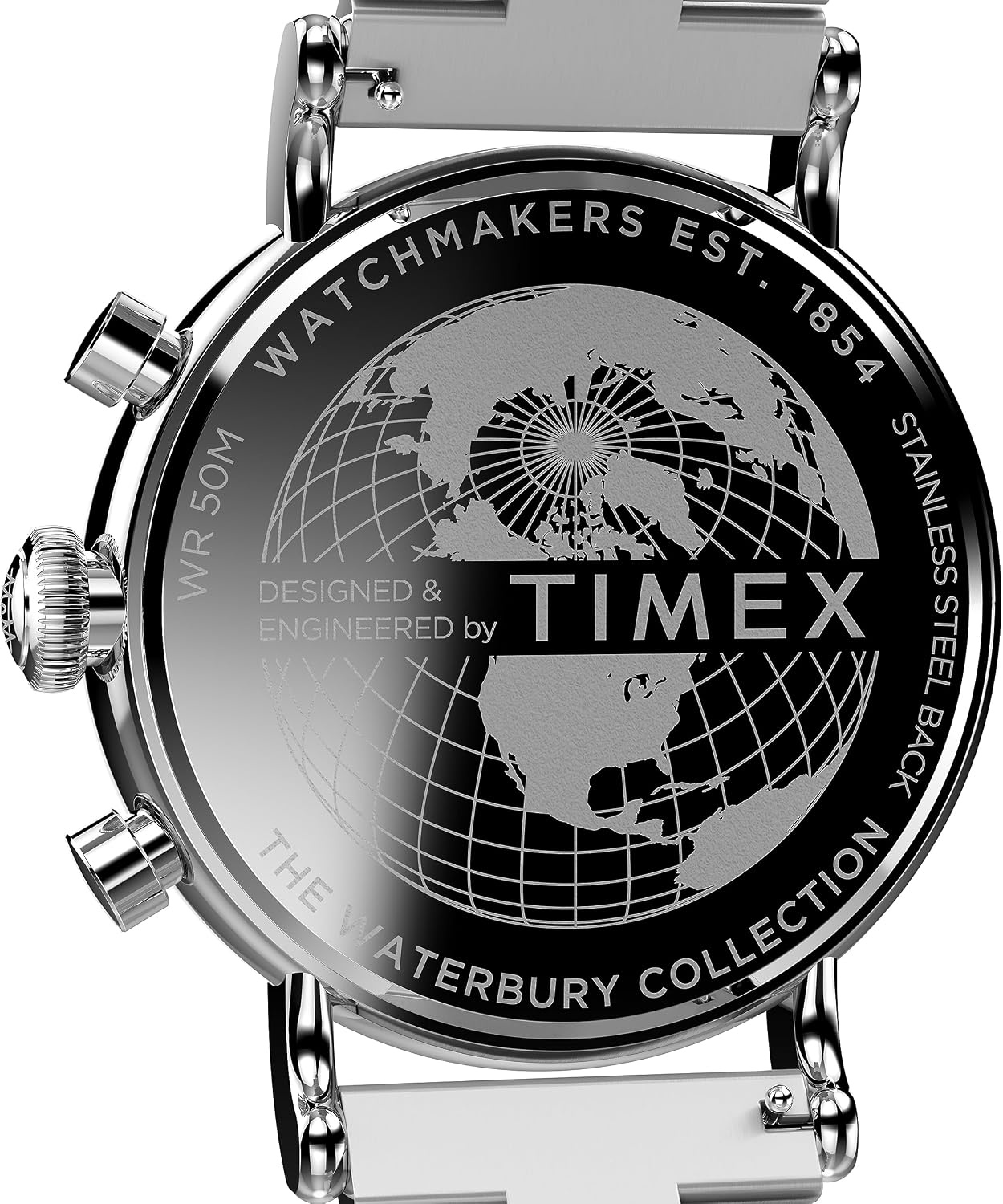 image:imageTimex Waterbury 39mm Mens Analog Watch Durable Stainless Steel Case Day and Date Window Durable Design 100M Water ResistanceStainless SteelSilverToneSilverTone