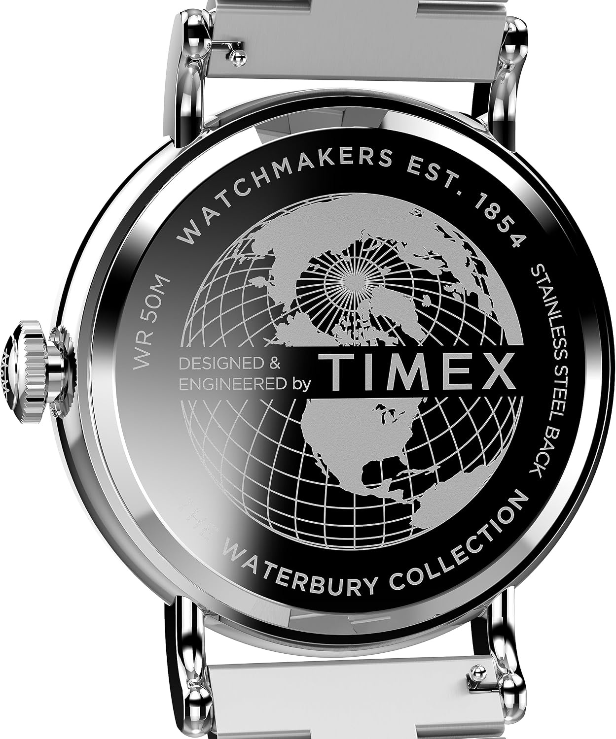 image:imageTimex Waterbury 39mm Mens Analog Watch Durable Stainless Steel Case Day and Date Window Durable Design 100M Water ResistanceStainless SteelSilverToneBlue