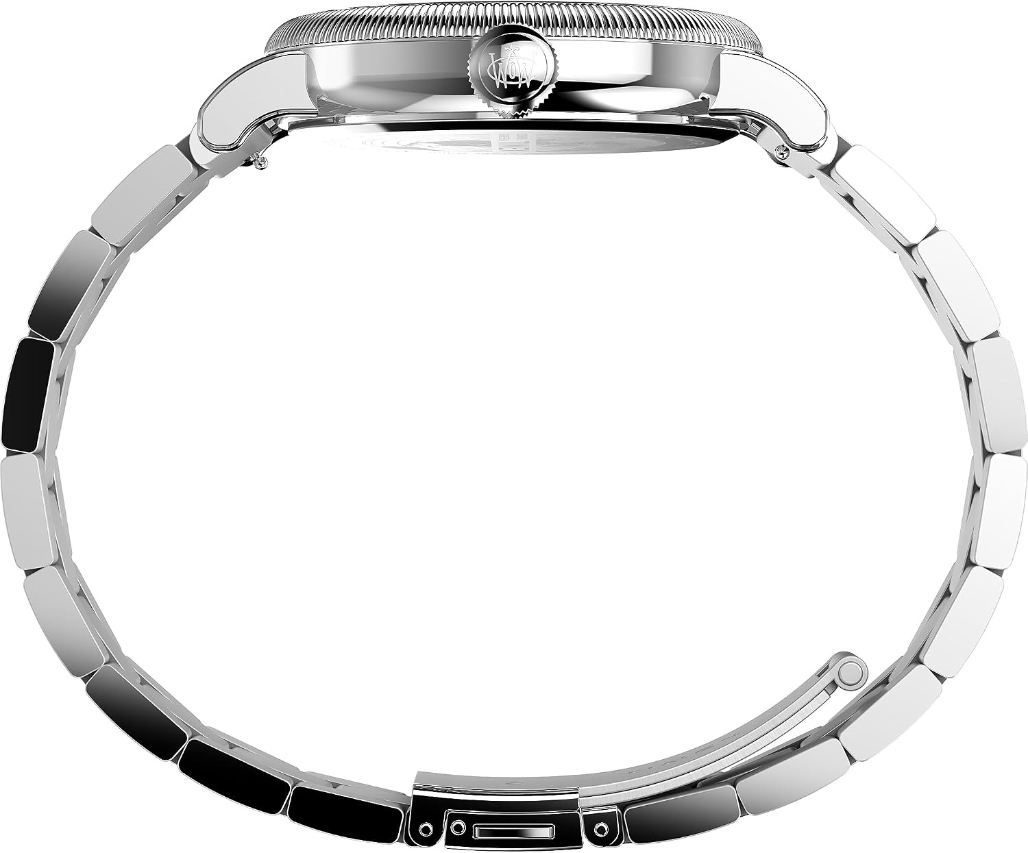 image:imageTimex Waterbury 39mm Mens Analog Watch Durable Stainless Steel Case Day and Date Window Durable Design 100M Water ResistanceStainless SteelSilverToneBlue