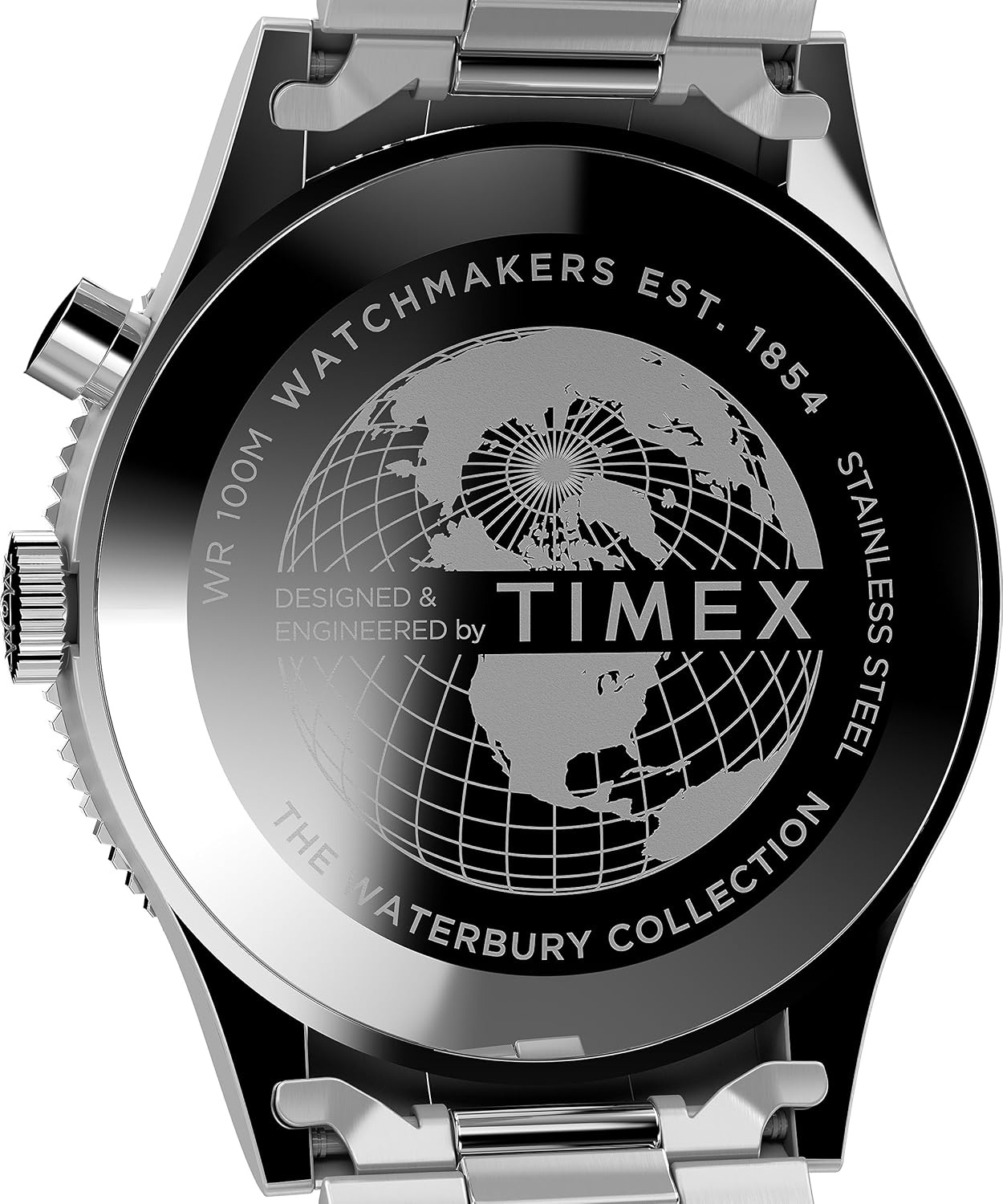 image:imageTimex Waterbury 39mm Mens Analog Watch Durable Stainless Steel Case Day and Date Window Durable Design 100M Water ResistanceStainless SteelStainless SteelBlackRed