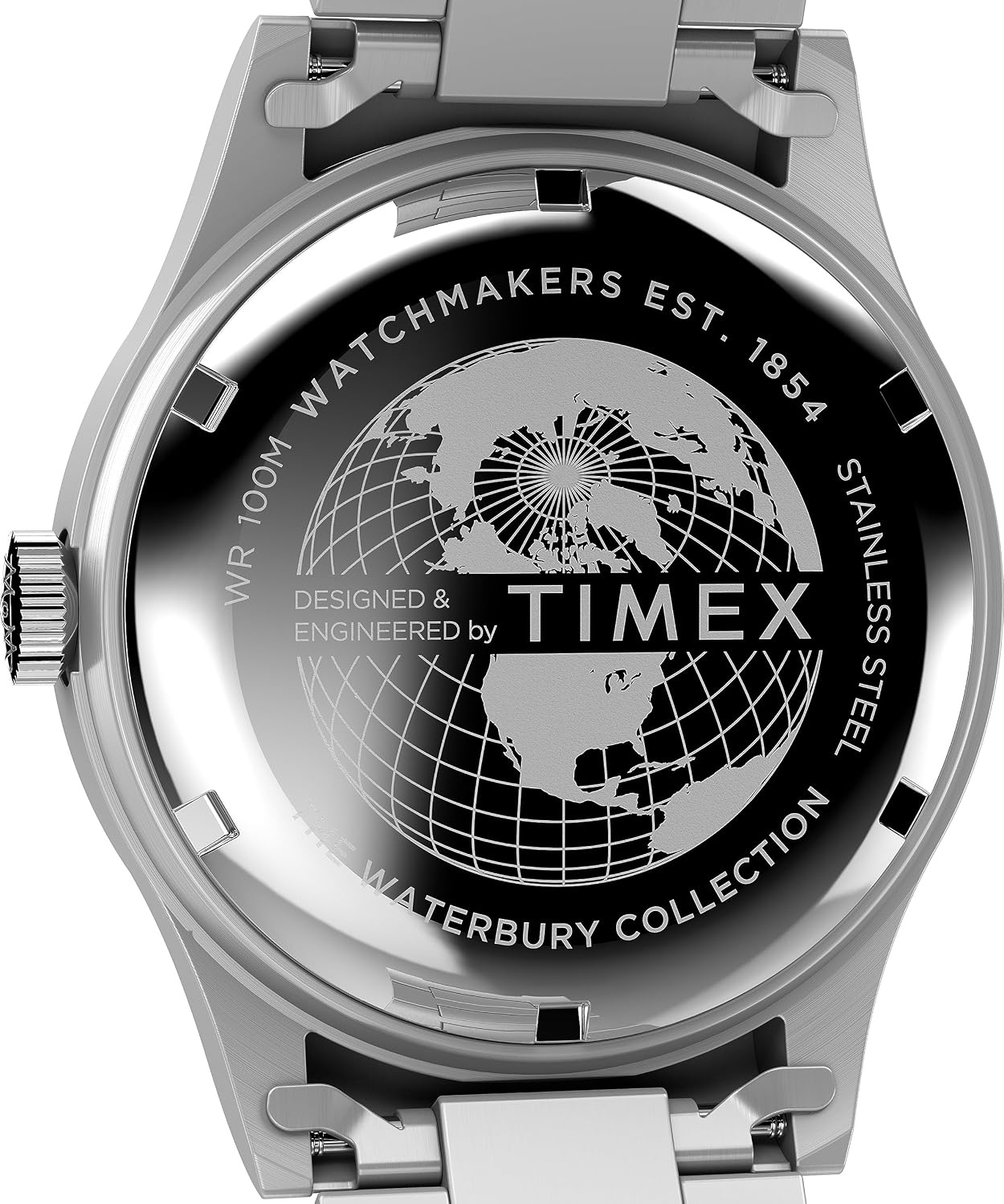 image:imageTimex Waterbury 39mm Mens Analog Watch Durable Stainless Steel Case Day and Date Window Durable Design 100M Water ResistanceStainless SteelStainless SteelBlack