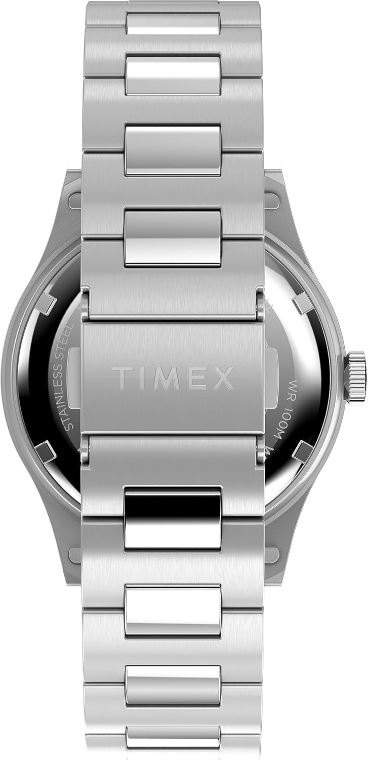 image:imageTimex Waterbury 39mm Mens Analog Watch Durable Stainless Steel Case Day and Date Window Durable Design 100M Water ResistanceStainless SteelStainless SteelBlack