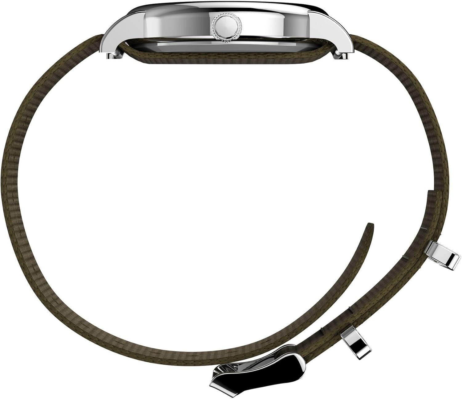 image:imageTimex Weekender 38mm Unisex Analog Watch INDIGLO Backlight Adjustable Durable Nylon Fabric Slip Through Strap 24 Hour TimeGreenSilverToneCream