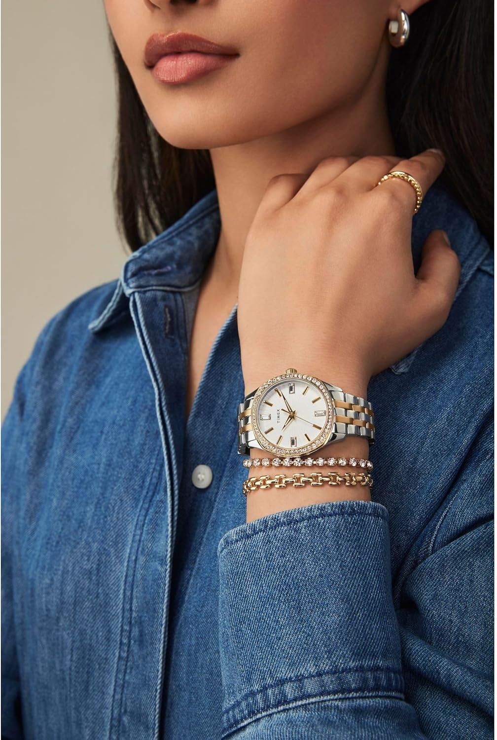 image:imageTimex Womens Ariana 36mm WatchTwoToneSilverToneTwoToneChrono
