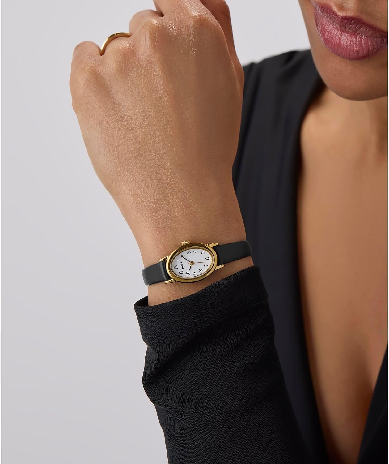 image:imageTimex Womens Cavatina Watch TPearl Dial GoldTone CaseBlackGoldTone