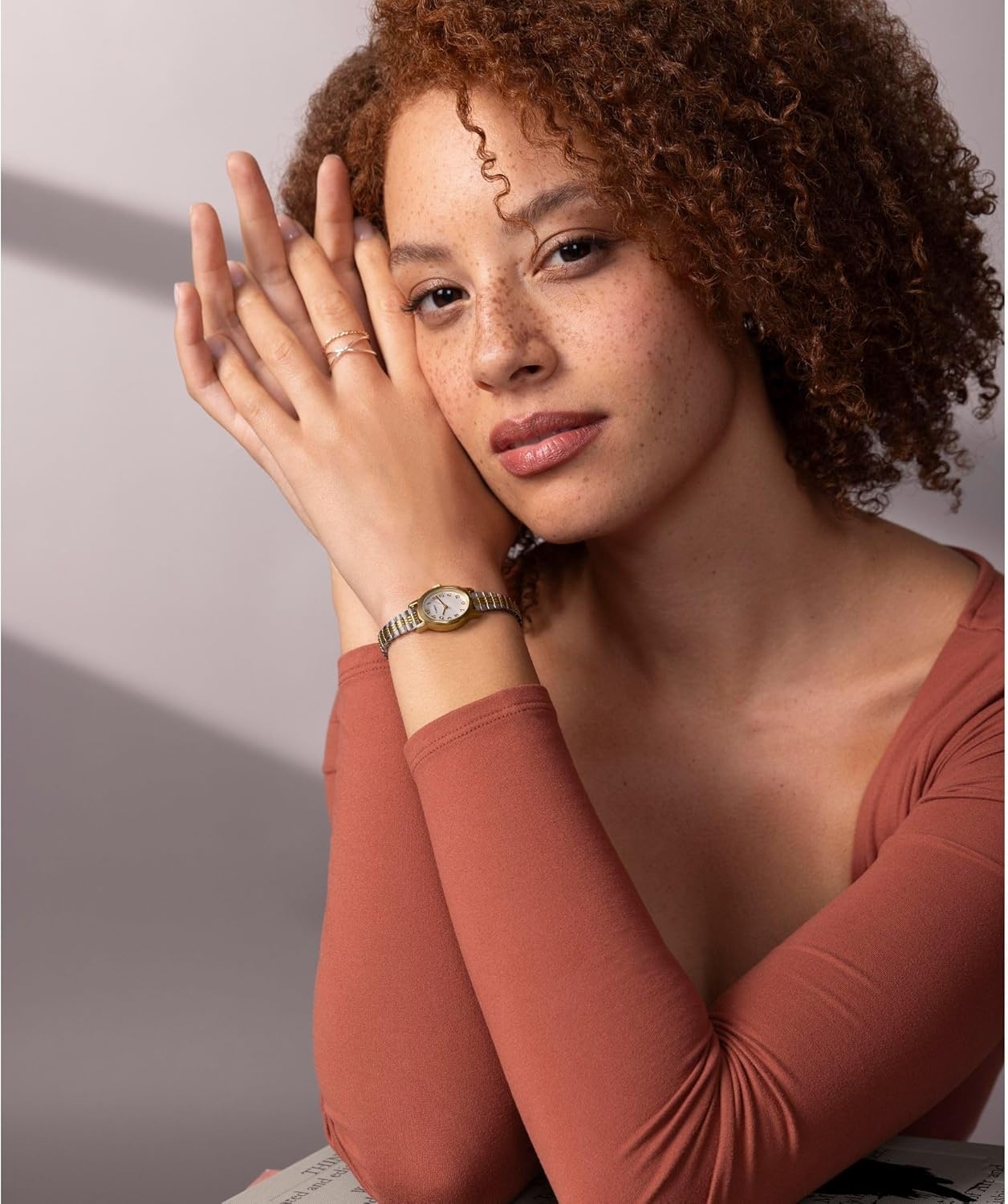 image:imageTimex Womens Cavatina Watch TPearl Dial GoldTone CaseTwoToneGoldToneMother of Pearl