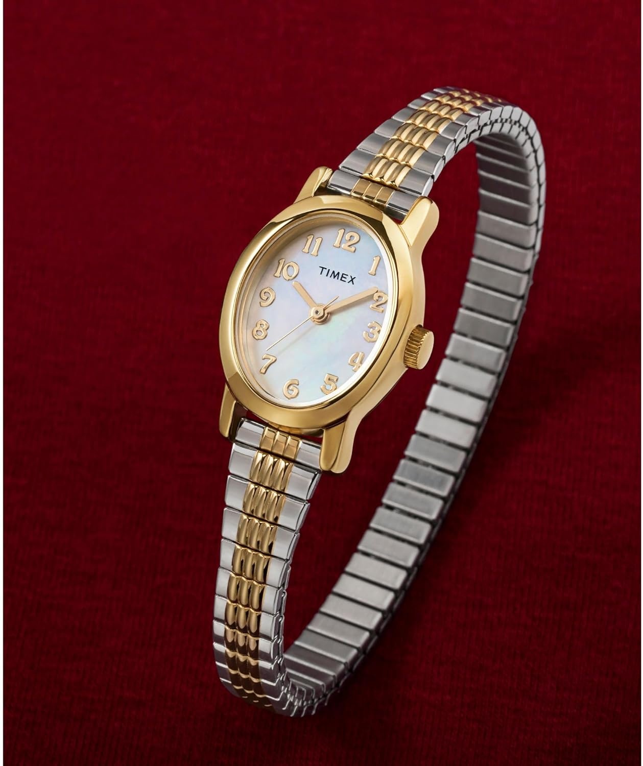 image:imageTimex Womens Cavatina Watch TPearl Dial GoldTone CaseTwoToneGoldToneMother of Pearl