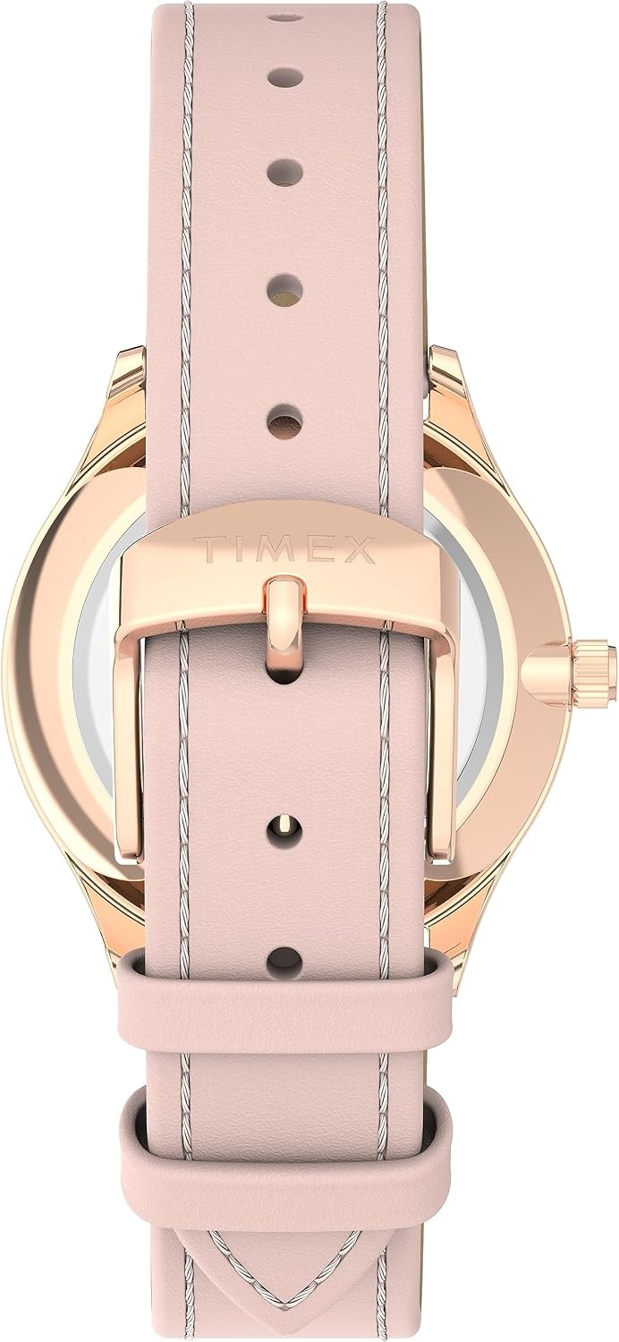 image:imageTimex Womens Dress 32mm Watch White Dial Rose GoldTone CasePinkWhiteRose GoldToneCrystals