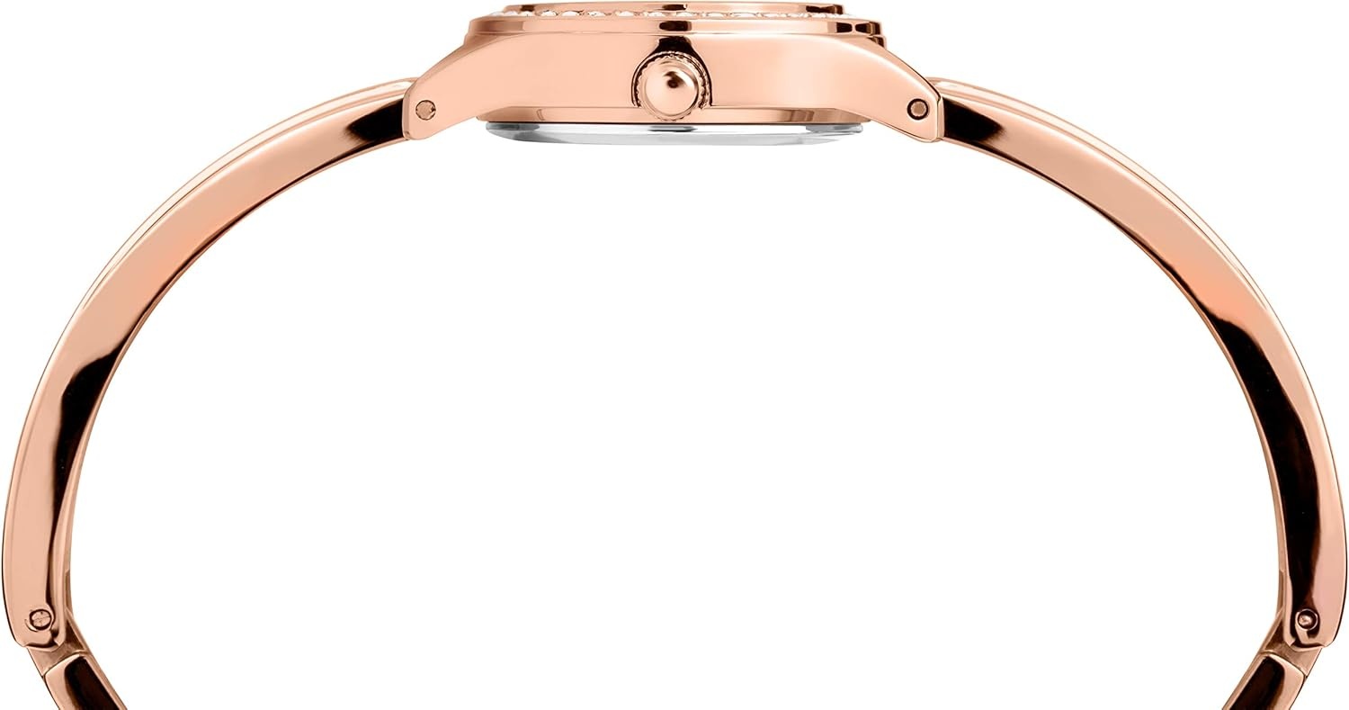 image:imageTimex Womens Dress Crystal 19mm Watch amp Bracelet Gift SetRose GoldTone