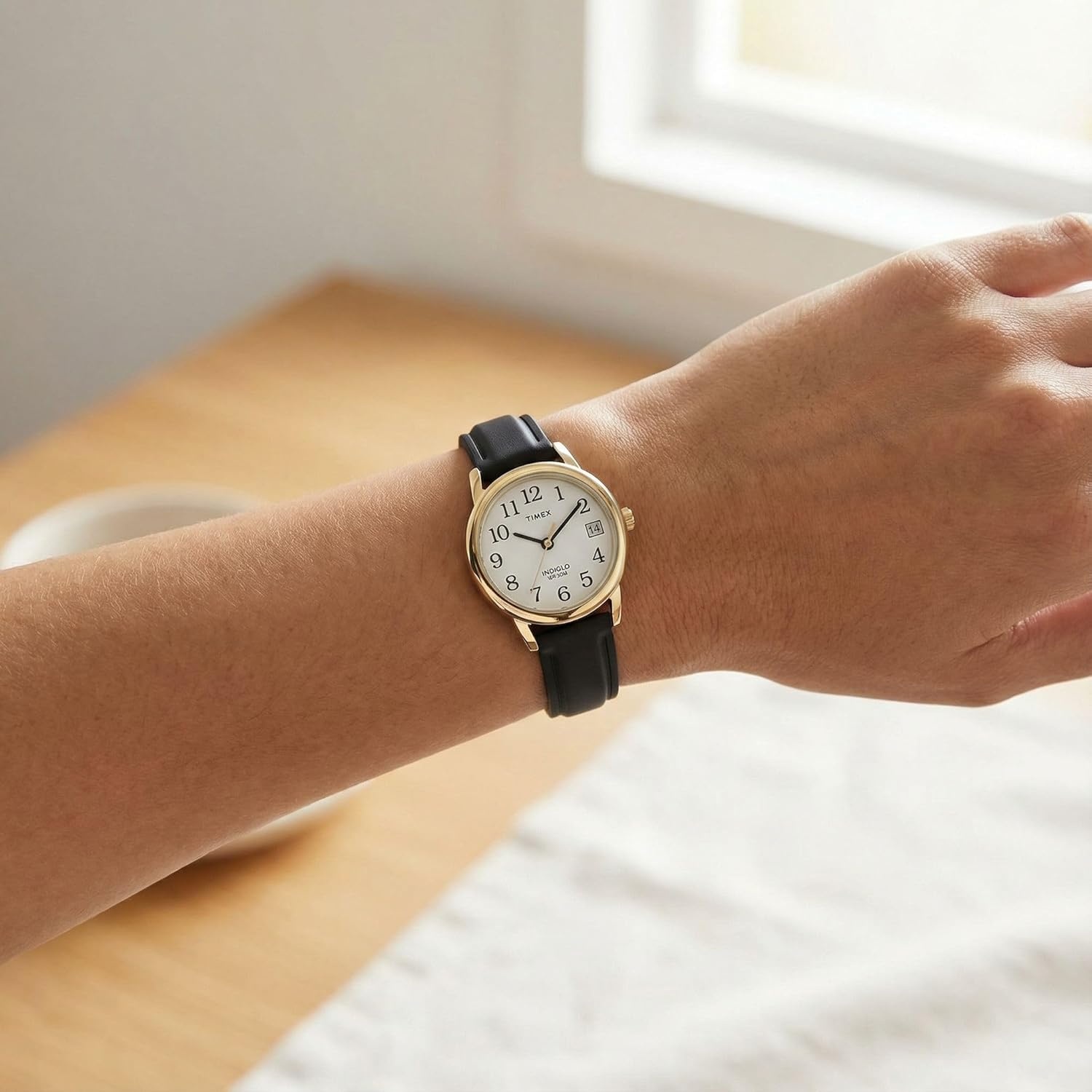 image:imageTimex Womens Easy Reader WatchBlackGoldToneWhite25mm