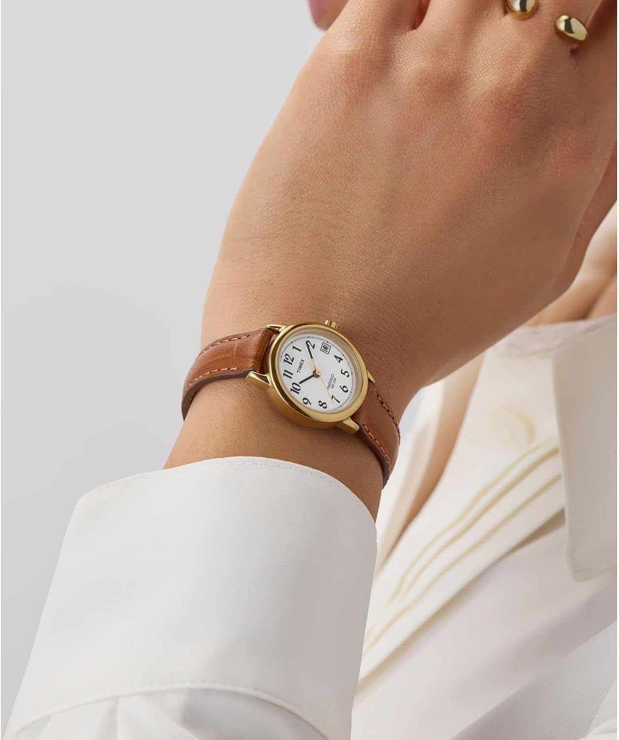 image:imageTimex Womens Easy Reader WatchBrownGoldToneWhiteC25mm