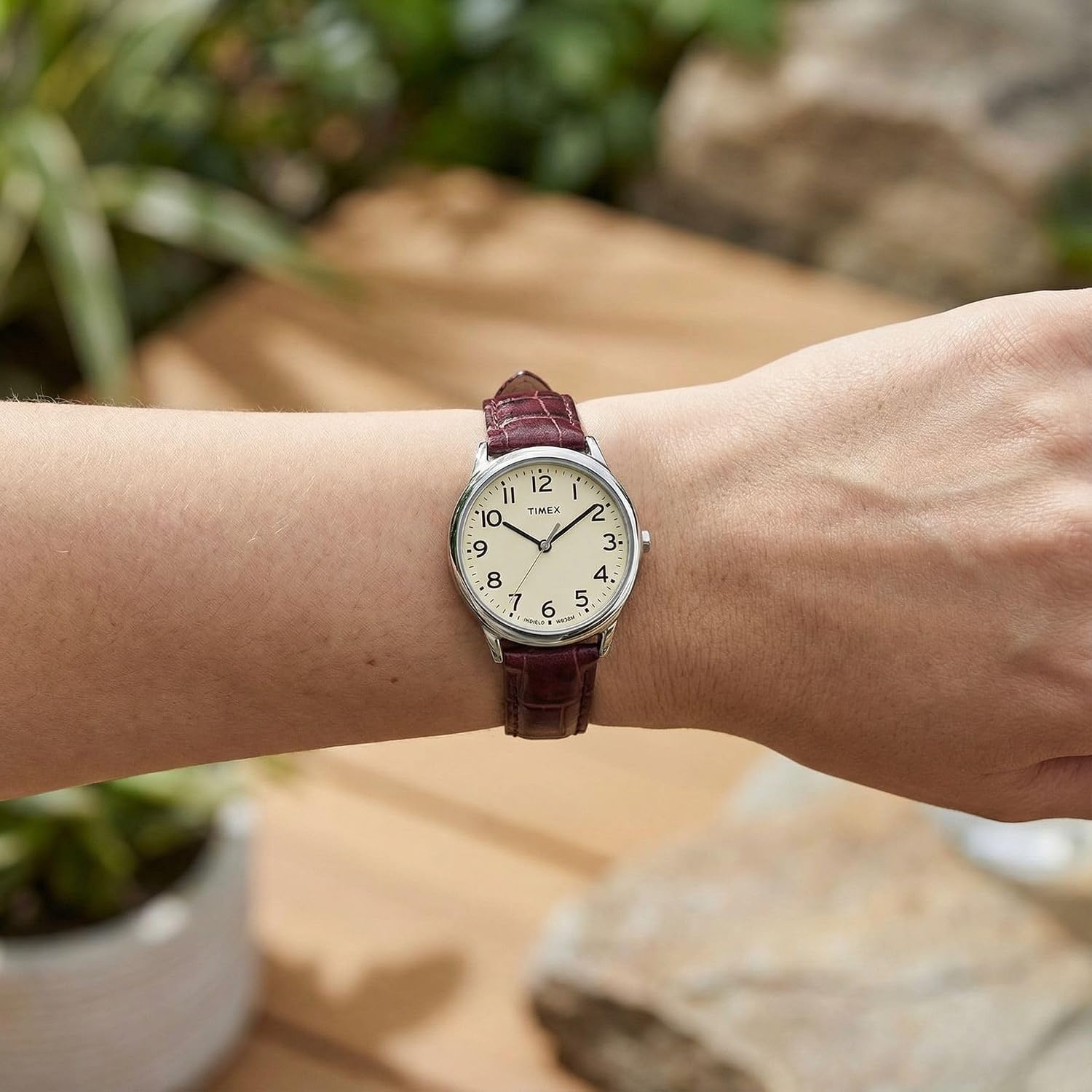 image:imageTimex Womens Easy Reader WatchBrownSilverToneWhite30mm