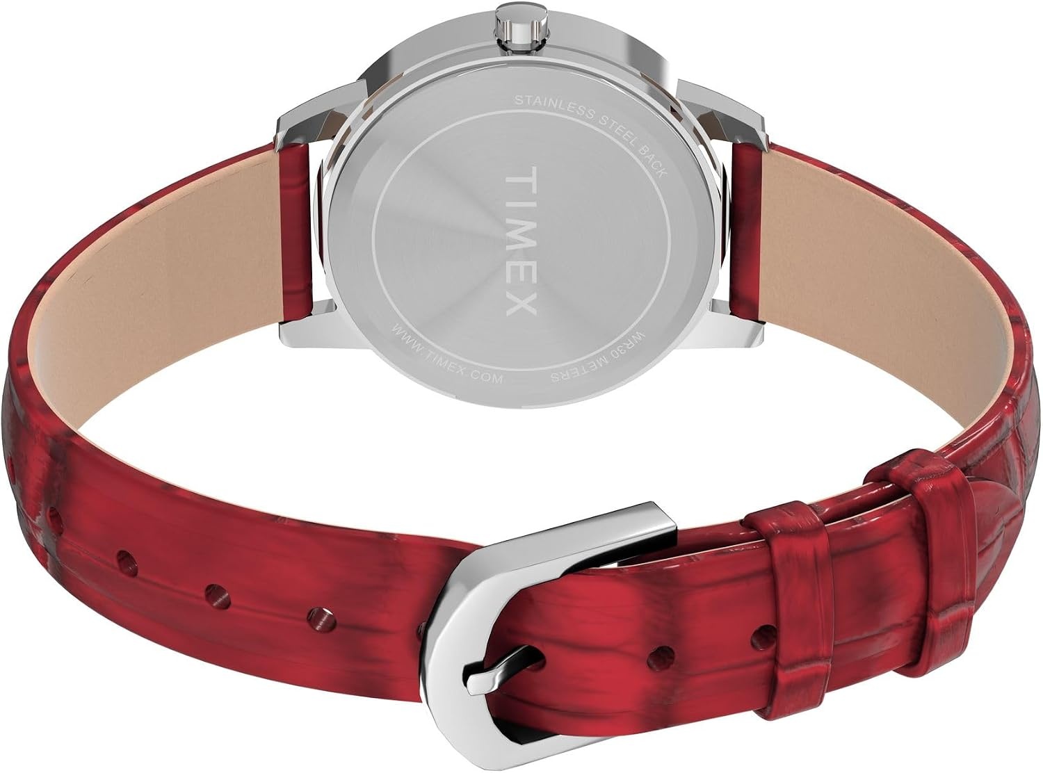 image:imageTimex Womens Easy Reader WatchRedSilverToneWhite30mm