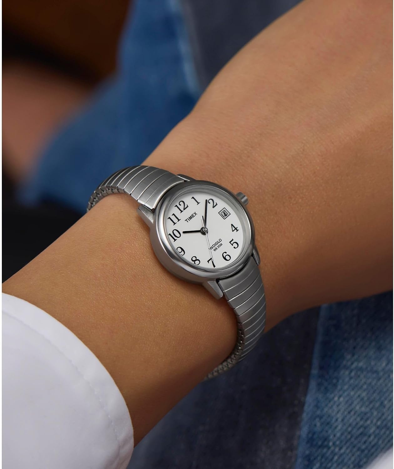image:imageTimex Womens Easy Reader WatchStainless SteelSilverToneWhite25mm
