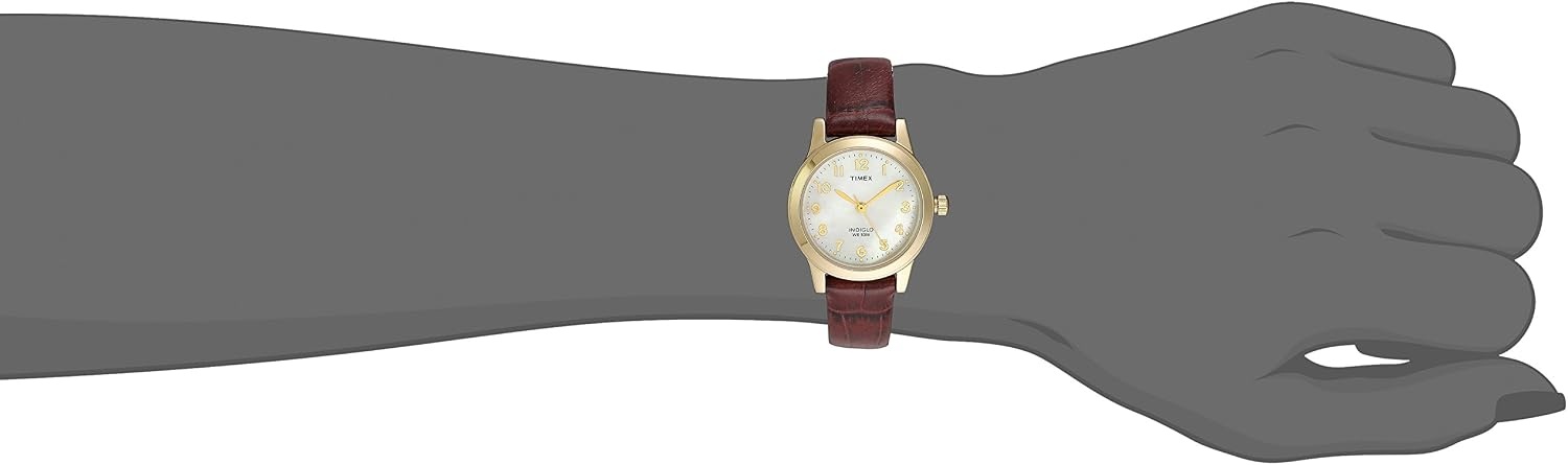 image:imageTimex Womens Essex Ave 25mm WatchGoldBurgundyMOP