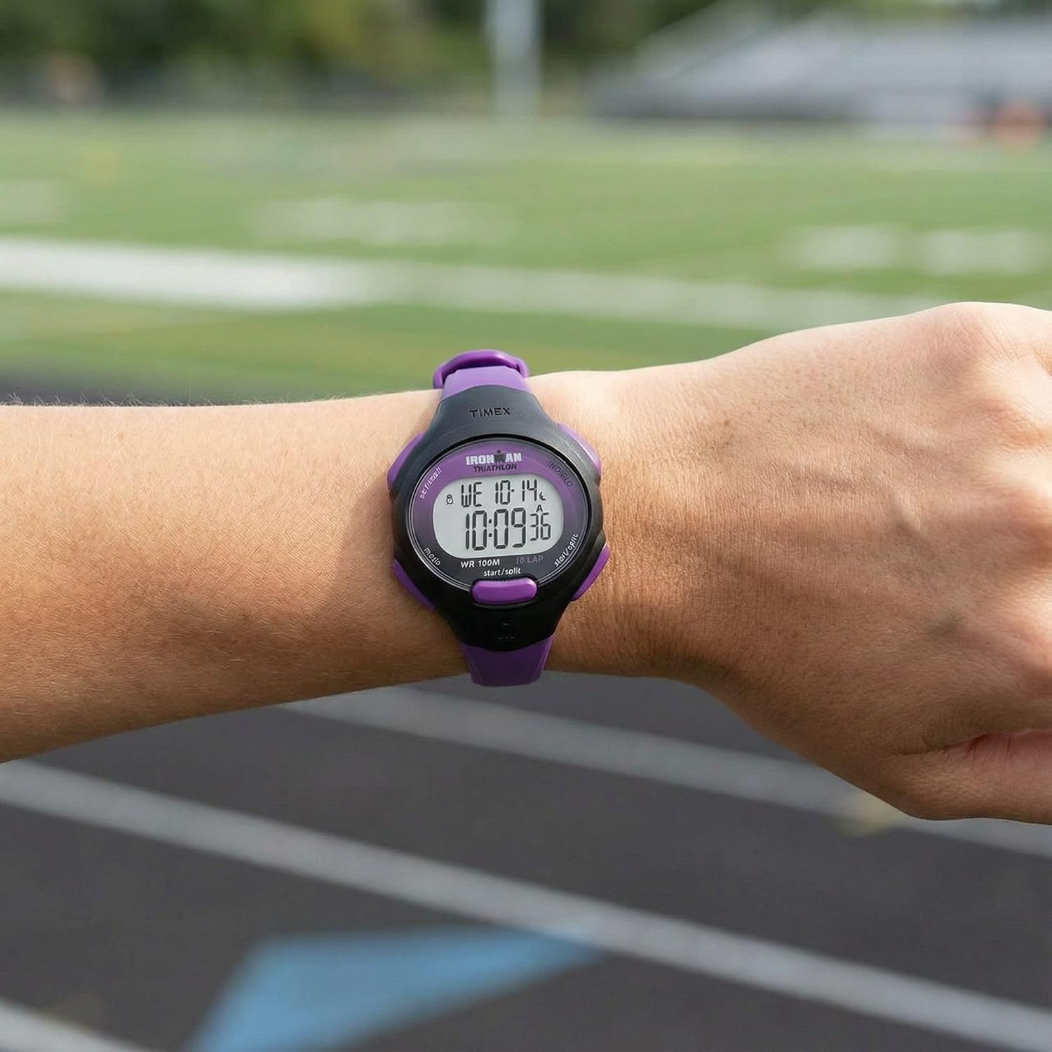 image:imageTimex Womens Ironman Triathlon Essential 34mm WatchBlackPurple
