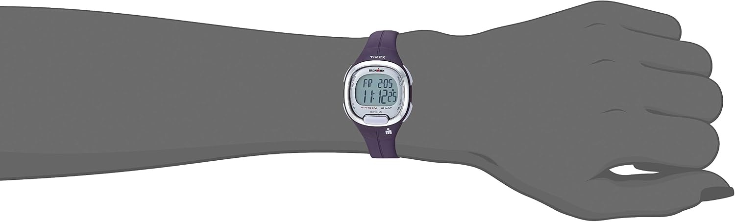 image:imageTimex Womens Ironman Triathlon Transit 33mm Resin Strap WatchPurpleSilverTone