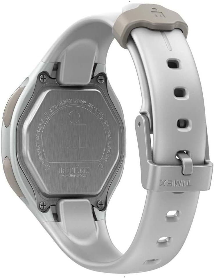 image:imageTimex Womens Ironman Triathlon Transit 33mm Resin Strap WatchWhiteChrometone