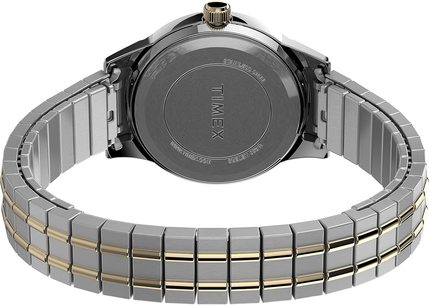 image:imageTimex Womens Porter Street 28mm Perfect Fit Watch TwoTone Case SilverTone Dial with TwoTone Expansion Band