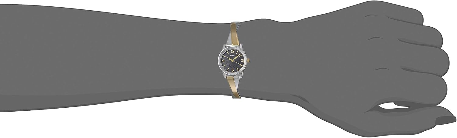 image:imageTimex Womens Stretch Bangle Crisscross 25mm WatchTwoToneBlack