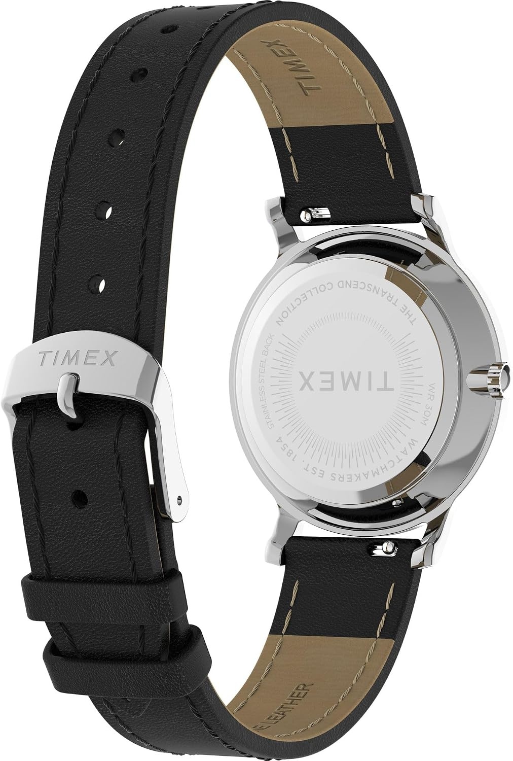 image:imageTimex Womens Transcend 34mm WatchBlackSilverToneSilverTone