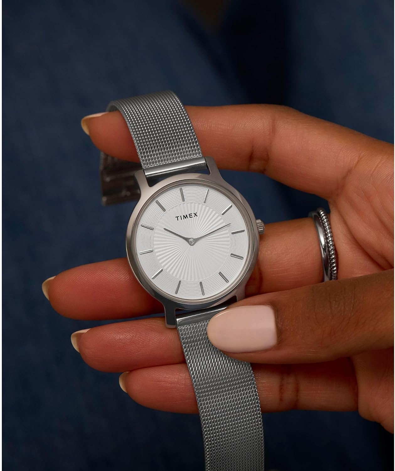 image:imageTimex Womens Transcend 34mm WatchSilverToneSilverToneBlue