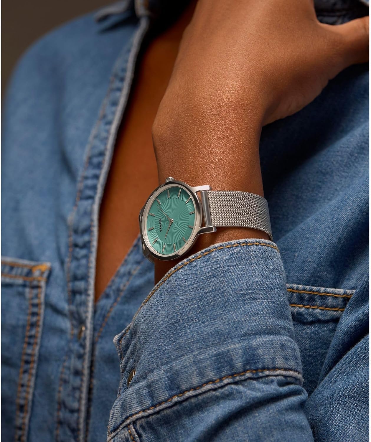 image:imageTimex Womens Transcend 34mm WatchSilverToneSilverToneSilverTone