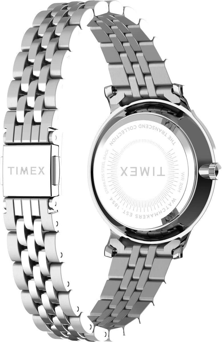 image:imageTimex Womens Transcend 34mm WatchStainless SteelPinkSilverTone