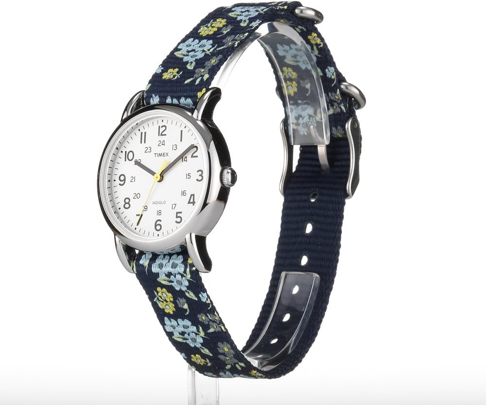 image:imageTimex Womens Weekender 31mm WatchBlueWhiteSilverTonePattern