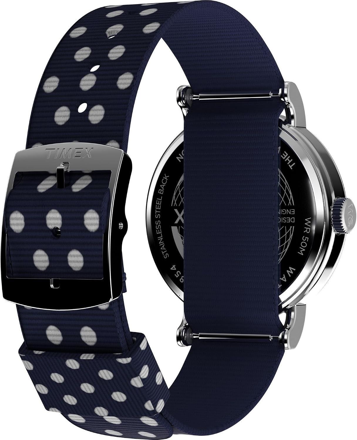 image:imageTimex Womens Weekender 40mm Watch Blue Strap White Dial SilverTone Case
