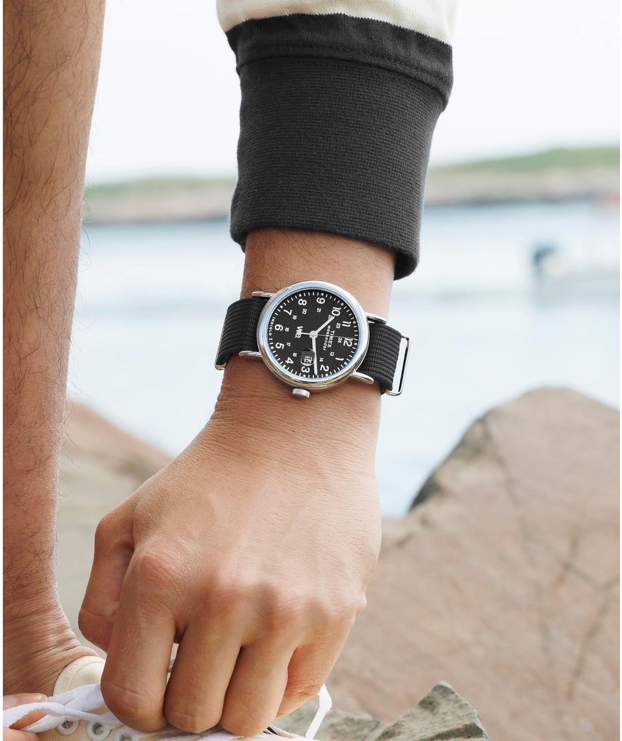 image:imageTimex X Peanuts Unisex Weekender 36mm WatchBlackSilverToneBlack