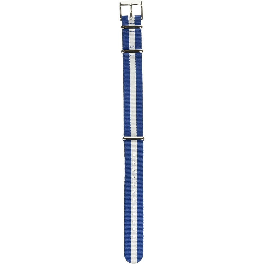 image:imageTimex 18mm DoubleLayered Nylon SlipThru StrapBlueWhite Stripe