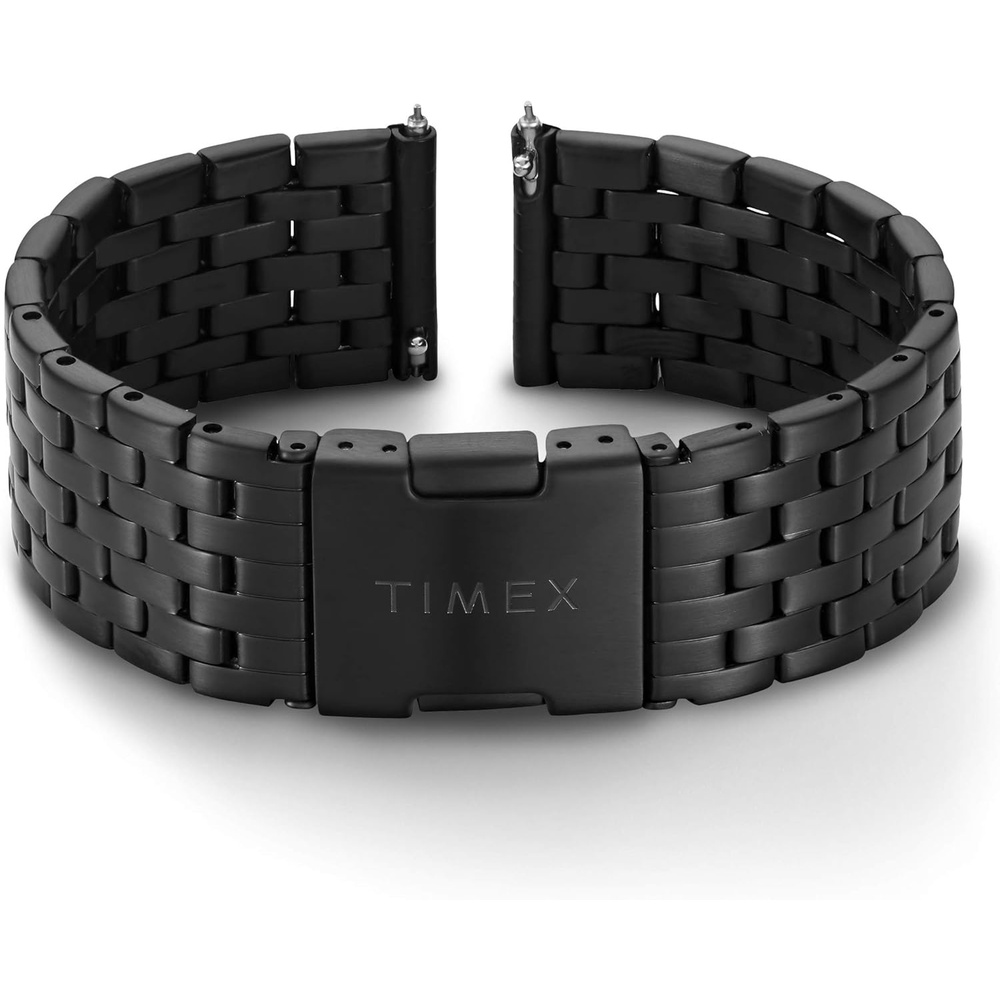 image:imageTimex 20mm Stainless Steel QuickRelease Bracelet SilverTone with Deployment ClaspBlack
